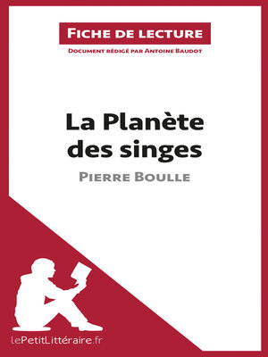 cover image of La Planète des singes de Pierre Boulle (Fiche de lecture)